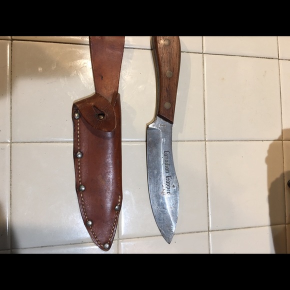 Canadian trapper knife and leather sheath - Picture 1 of 13